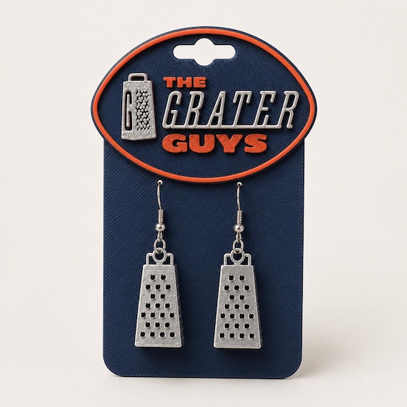 Cheese Grater Earrings, Lightweight 3D Printed Game Day Jewelry, Funny Chicago Football Fan Gift