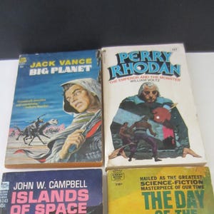 4 Vintage Science Fiction Paperback Books** Paperbacks 1950&#39;s- 70&#39;s ***All in Good Vintage Condition*  You Are Buying All Four Books