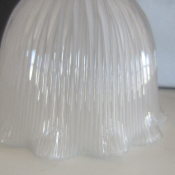 Holophane ** Frosted Light Shade**** Industrial Style***  Ribbed  Scalloped Edges **Hanging Light Shade