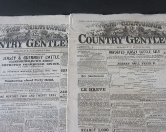 1882 The CULTIVATOR and COUNTRY GENTLEMAN Vintage Newspapers **Great Advertisements  *2 Papers* Albany N Y* For the Farm Garden and Fireside