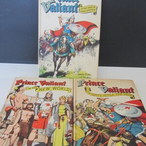 3 PRINCE VALIANT  Books *Vintage Hard Covered Books ** By, Harold Foster*  1950&#39;s ** Full Color Dust Jackets** Great Condition