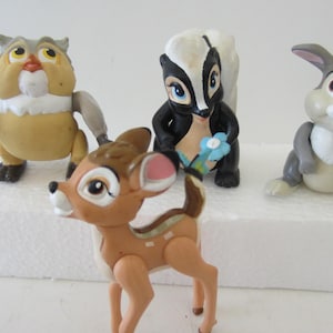 1988 DISNEY Movable Bambi Figures* McDonald Happy Meals * Bambi, Thumper, Flower, Owl**4 Different Soft Rubber Toys* Disney**Great Condition