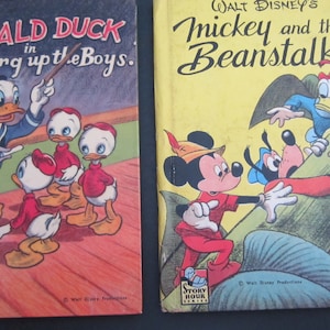 Vintage Mickey Mouse and Donald  Duck Story Hour Books**  Disney Productions 1948.**   Whitman Publication** Buying 2 Books *Great Condition
