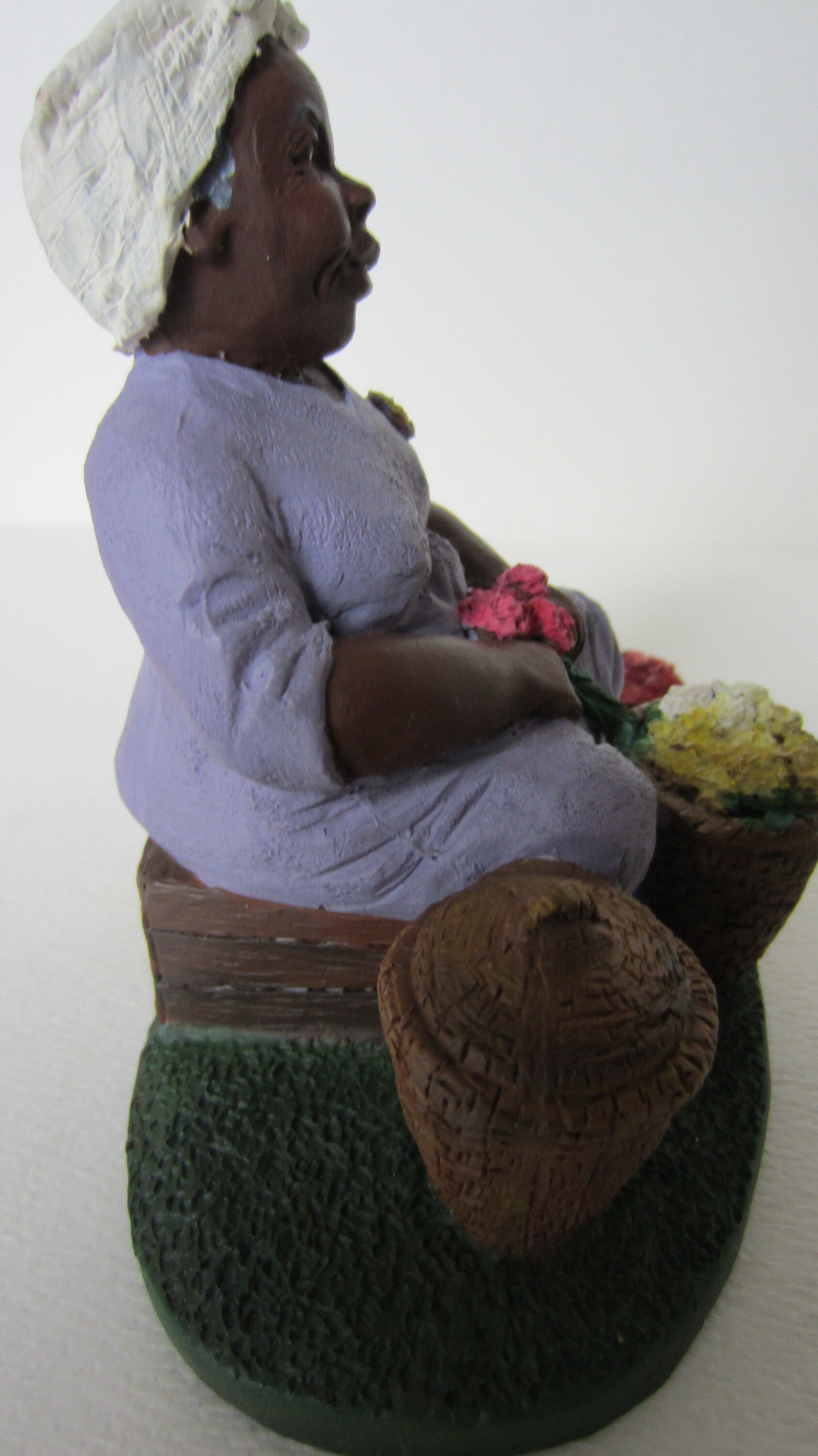 Hand Painted African American Pecan Resin Lady Selling Etsy