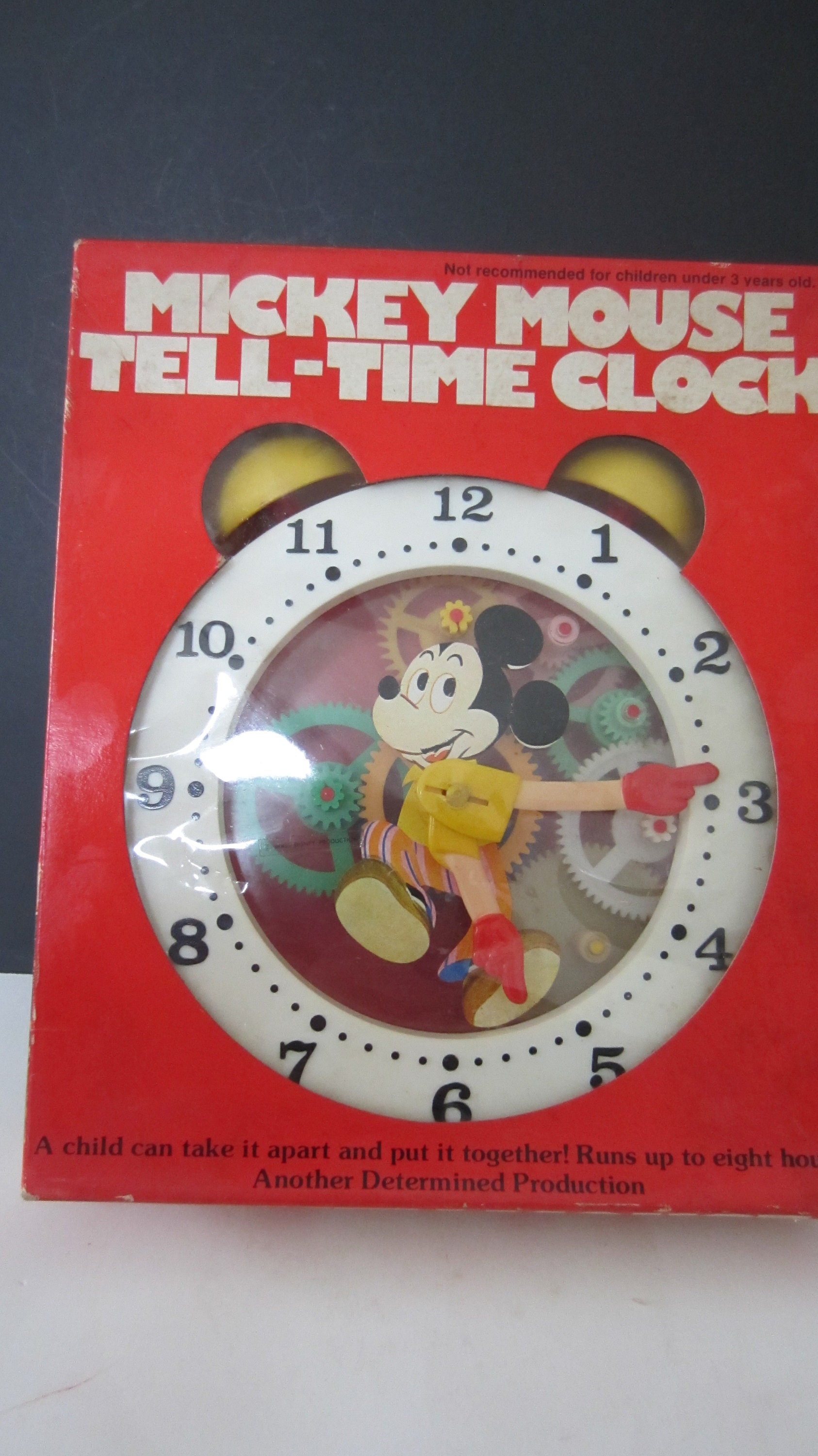 1980's MICKEY Mouse TELL-TIME Clock**disney Prod.*child's Toy