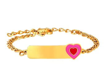 Bracciale Personalizzato Bambina Nome Inciso, Braccialetto Neonata Battesimo, Regalo Nascita, Charm , Idea Regalo
