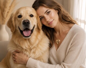 Collana Cuore Personalizzata con Foto Incisa, Ciondolo Ricordo Animale/Persona Acciaio Anallergico, Regalo Donna