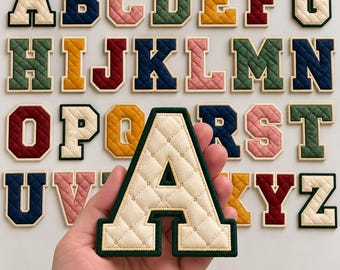 Quilted Alphabet Letter Sewing Pattern PDF, Fabric Varsity Letters, A-Z Name Banner, Nursery Wall Decor, Applique Template