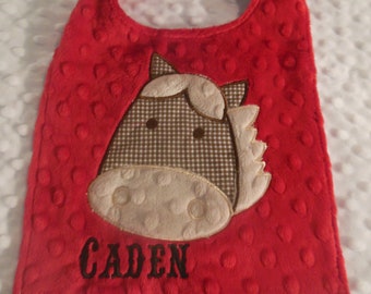 HORSE BIB/BOYS bib/Horse Baby Bib/horse/horse bib/reversible bib/newborn bib/baby shower gift/farm bib/boys farm bib/boys horse bib