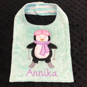 画材 Penguin Bib ITH Penguin Baby Bib Embroidery Machine Design