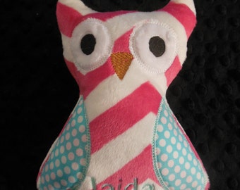 OWL/OWL TOY/Pink Chevron Owl /owl/stuffed owl/stuffed toy/personalized toy/personalized owl toy/personalized baby toy/baby toy/newborn toy