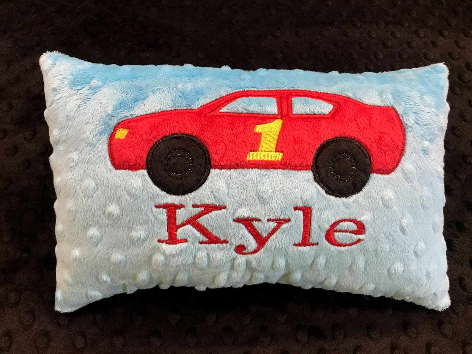 RACE CAR Pillow/race Car/turquoise Race Car Pillow/race Etsy