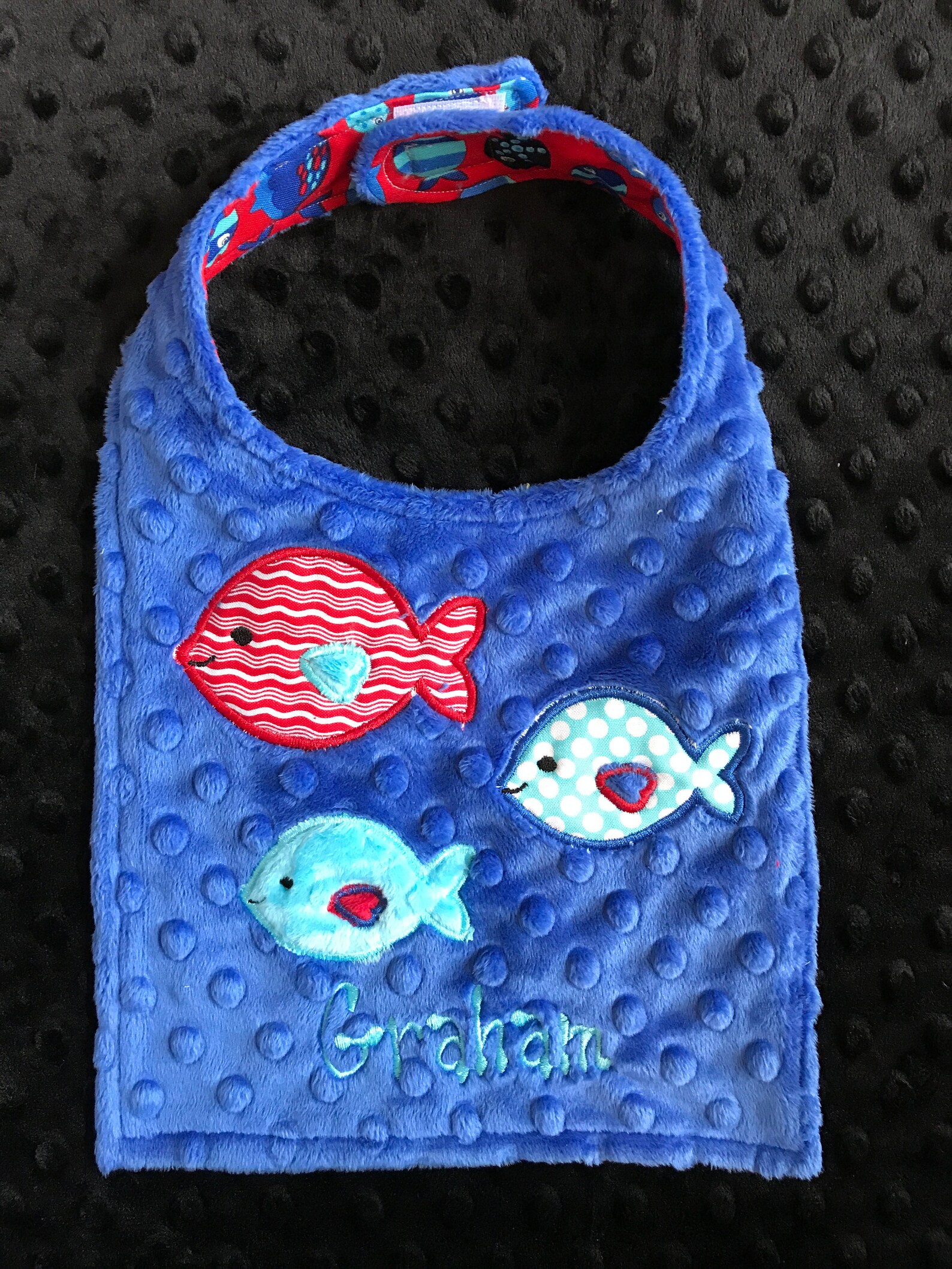 BOYS BABY Bib/boys Bib/royal Blue Fish Bib/fish Bib/fishing Etsy