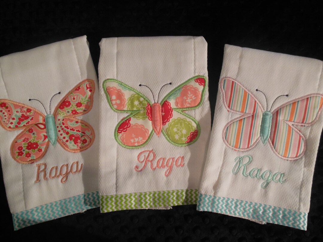 BUTTERFLY BURP CLOTH/Butterfly Burp Cloth Set/butterfly/newborn burps