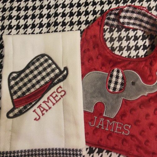 Elephant Bib and Burp Cloth Set Elephant Baby Gift Set Baby Etsy