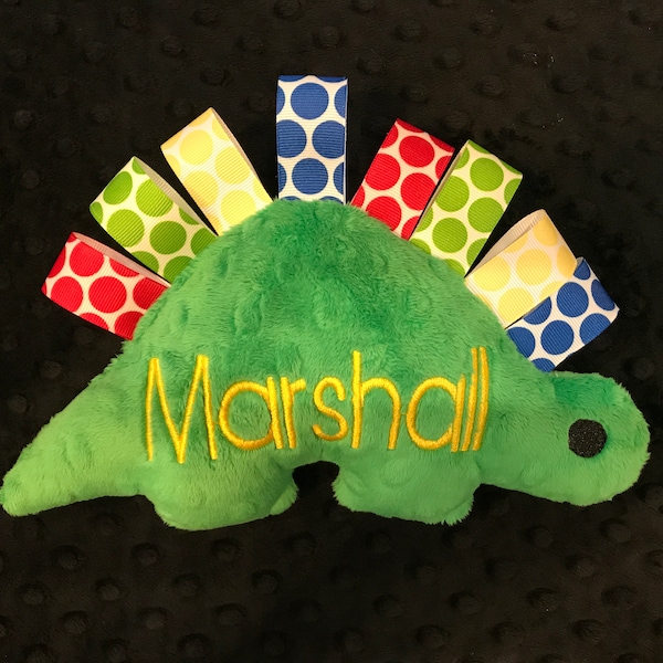 DINOSAUR TOY/Dinosaur Loopy Toy/minky toy/dinosaur/dino/stuffed dinosaur/stuffed dino/personalized toy/personalized baby gift