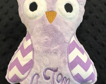 OWL/OWL TOY/purple owl/owl/stuffed owl/stuffed toy/personalized toy/personalized owl toy/personalized baby toy/baby toy/newborn toy