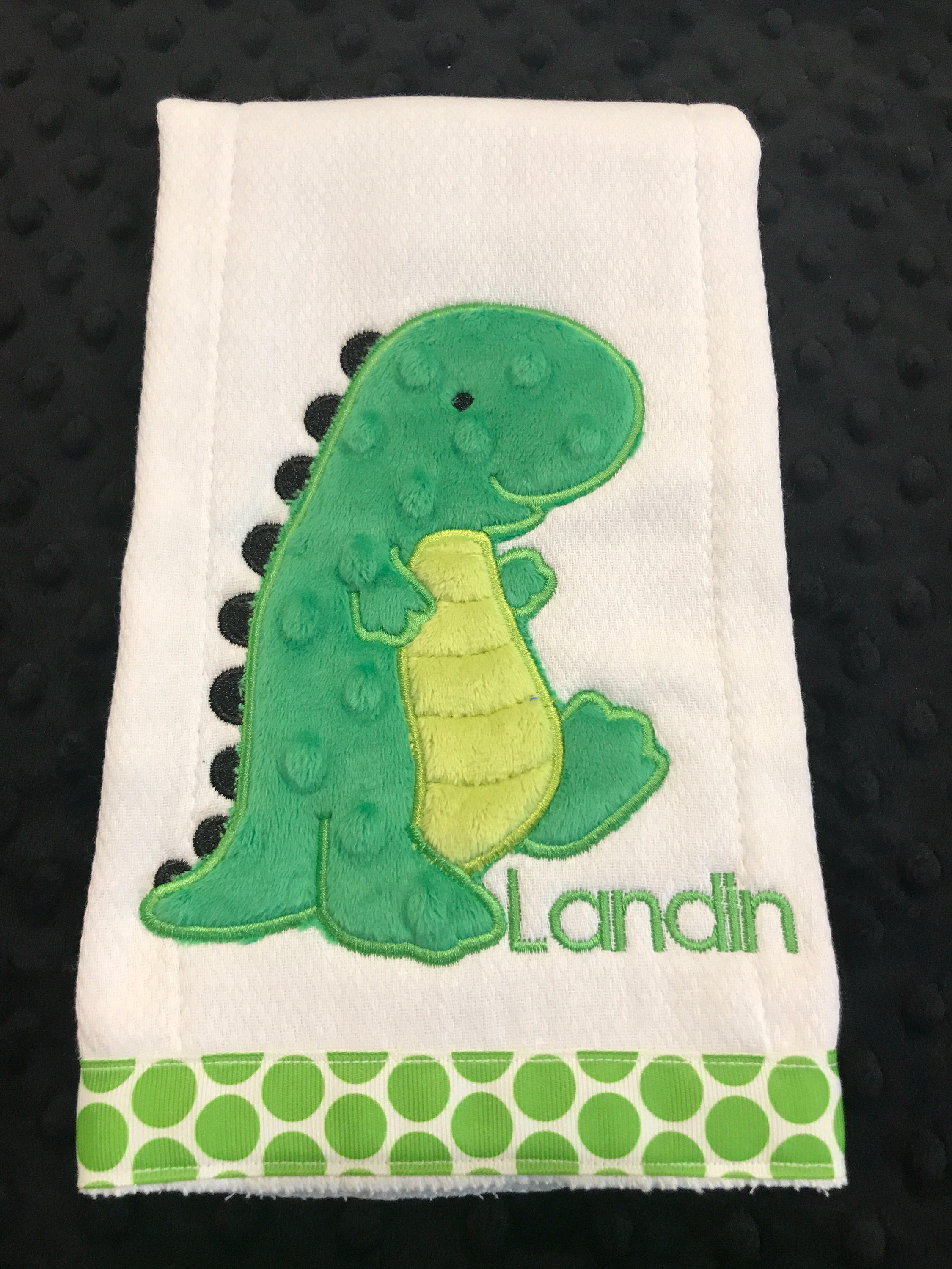 DINOSAUR BURP CLOTH/Green Dinosaur Burp Cloth/dinosaur/burp Etsy