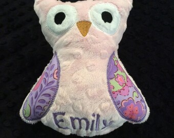 OWL/OWL TOY/Pink and Purple /owl/stuffed owl/stuffed toy/personalized toy/personalized owl toy/personalized baby toy/baby toy/newborn toy