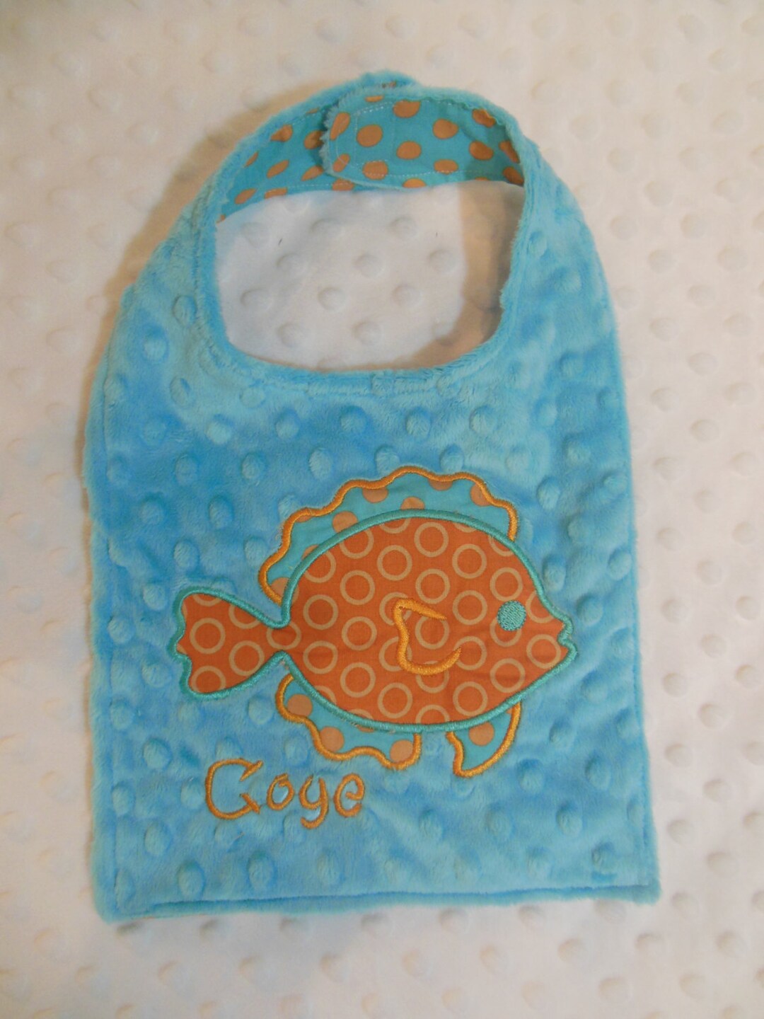 FISH Bib/cute Fish Baby Bib/fish/fishing Bib/minky Bib/baby Etsy