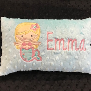 MERMAID PILLOW/Blonde Mermaid Pillow/minky pillow/mermaid/minky mermaid pillow/personalized mermaid pillow/mermaid nursery/girls nursery