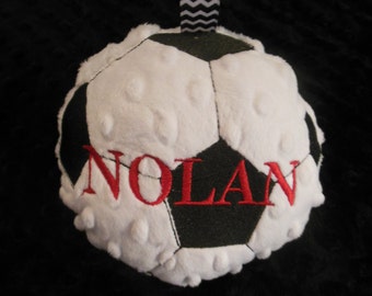 SOCCER BALL/Soccer personalized minky toy/minky toy/soccer ball toy/soccer ball personalized toy/personalized toy/sports ball toy