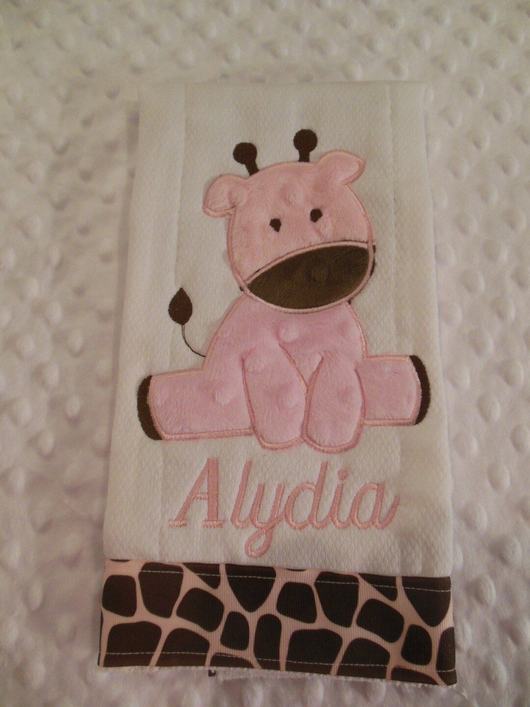 Pink and Brown Giraffe Burp Cloth/giraffe/giraffe Burp Etsy