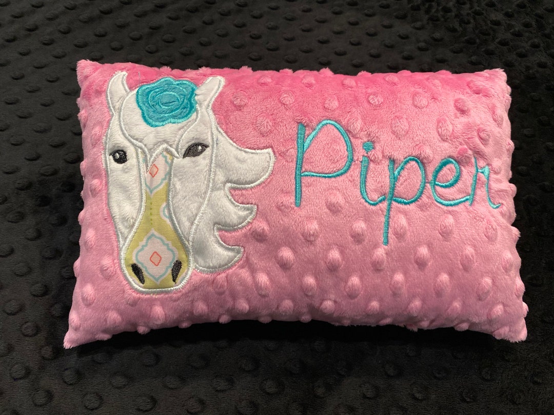 HORSE Pillow/horse/horse Minky Pillow/personalized Horse Pillow/pink