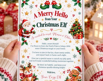 New Elf Arrival Letter, First Time Elf Introduction Letter, 1st Time Elf Visiting Letter, Christmas Elf Welcome Letter, Editable Elf Letter
