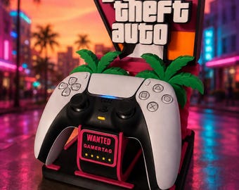 Personalisierter Controllerhalter Neon City Gaming Dock mit Gamertag