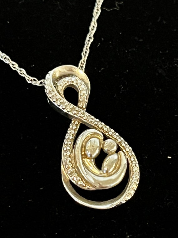 Mother and Child Necklace, Sterling Silver Neckla… - image 2