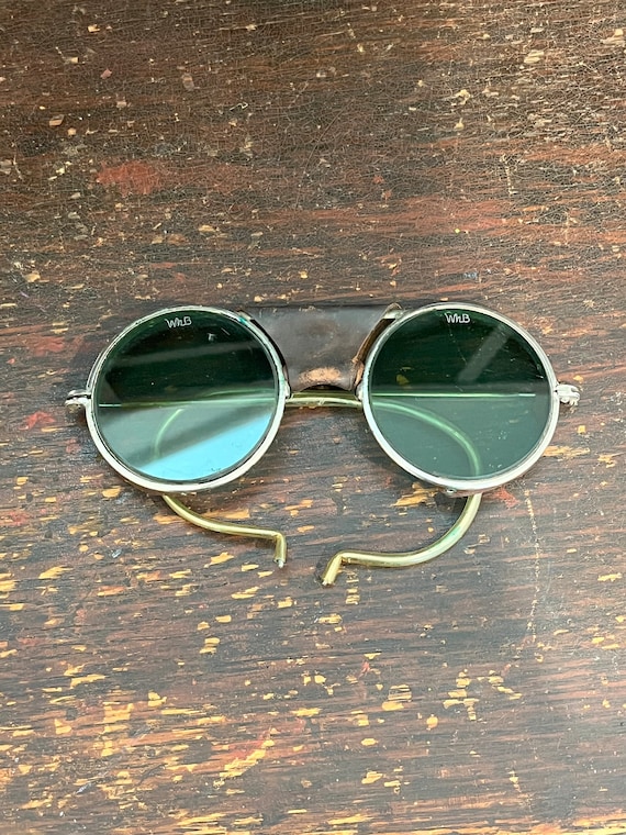 Vintage Machinist Glasses, Green Lens, Vintage Saf