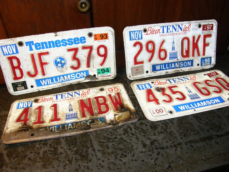 Vintage Lot of 4 Tennessee License Plates Nashville Etsy