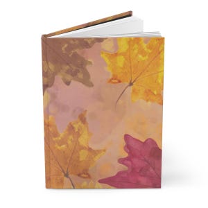 Autumn Leaf Notebook (Hardcover), Gratitude Journal, Watercolor Fall Foliage, Thanksgiving Hostess Gift, Family Keepsake