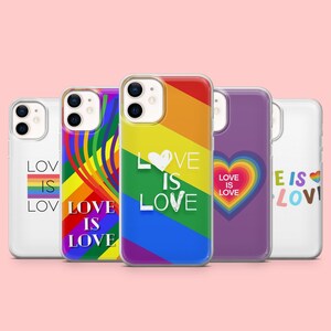 Love Is Love Phone Case Pride Rainbow Cover for iPhone 17e, 16, 15, 14, 13, 12, Samsung S25, S24, S23, S22, A16, A26, Pixel 10, 9Pro