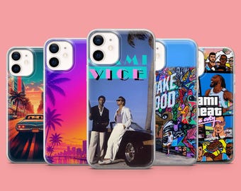 Etui na telefon Miami Vice, retro pokrowiec z serialu telewizyjnego z lat 80. na iPhone'a 17e, 16, 15, 14, 13, 12, Samsunga S25, S24, S23, S22, A16, A26, Pixel 10, 9Pro