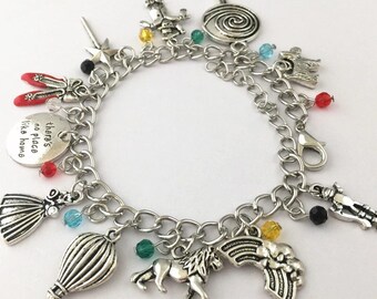 10 Wizard of Oz Assorted Silver Tone Charms