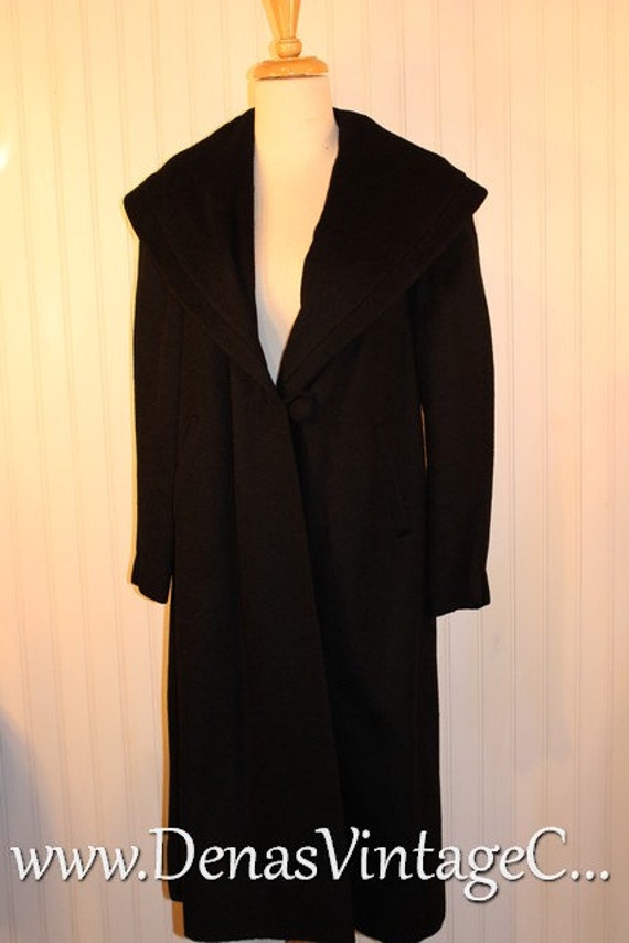 Vintage 40's 50's Black Alpaca Wool Wynmar By Wy