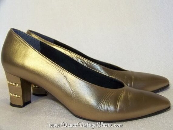gold bronze shoes heels