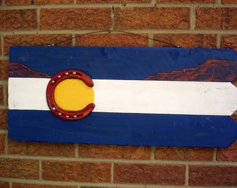 Colorado flag plaque, state flag plaques