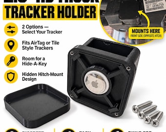 HitchHider 2.5" Hidden Hitch Safe for 2.5 inch Receiver | Magnetic AirTag and Tile Mate Holder | Gasket Sealed Tracker Mount-Spare Key Stash