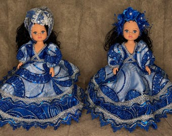 Muñeca de yemaya Yemaja Reina de los Mares Religion Yoruba Santeria Ifa Osha Palo