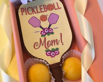 Pickleball Mom Chocolate Pickleball Paddle - Pickleball Mom Chocolate Pickleball Paddle - Gift for Mom - Mother's Day gift - Pickleball Mom