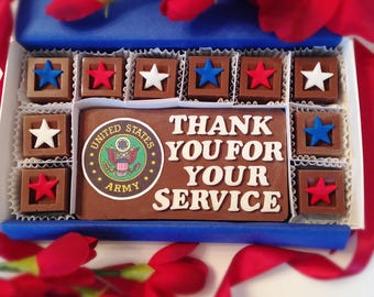 Veterans Day Chocolates - Thank You For Your Service Chocolates - Military Thank You - Serviceman Appreciation - Armed Forces Thank You