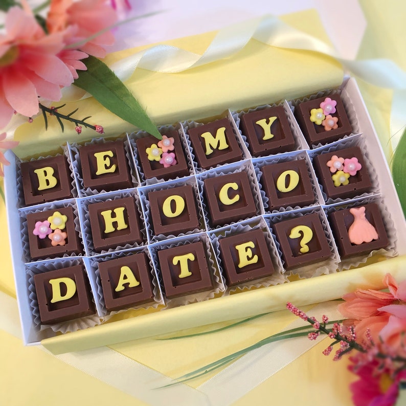 Chocolate HOCO Date Proposal Be My Homecoming Date Proposal Custom Be My hoco Date Unique hoco Proposal Chocolate hoco Proposal image 1