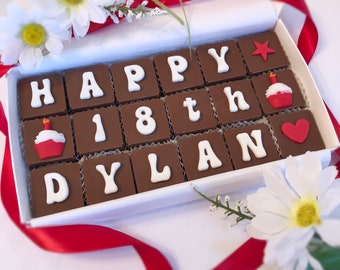 Personalized Birthday Chocolates - Custom Chocolate Birthday Gift - Unique Birthday Gifts - Birthday Chocolates - Chocolate Gift for Him