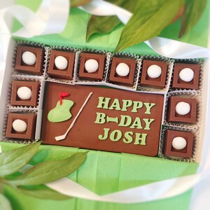 Personalized Golfer Birthday Chocolates Golf Lovers Chocolate Gift Birthday Gift For Him Golf Gifts For Men Golf Gifts for Her image 2