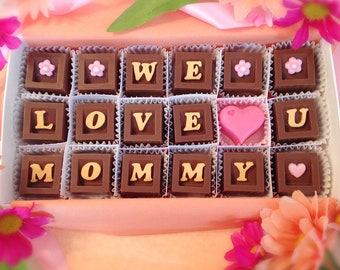 We Love You Mommy Chocolates - Chocolate Gift for Mommy - Mothers Day Present - Unique Mothers Day Gift - Love You Mom - Mother's Day Candy