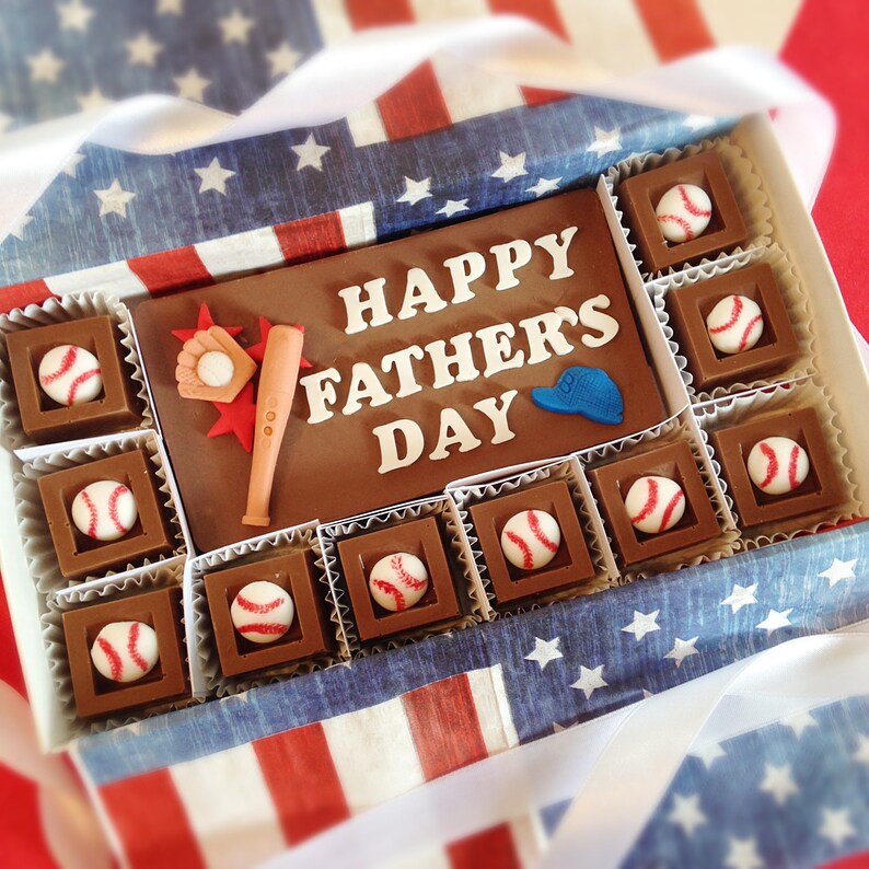 Chocolate Fathers Day Baseball Gift Happy Father's Day Etsy