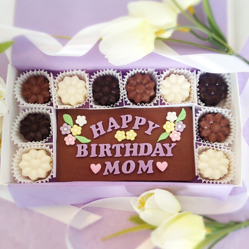 Birthday Chocolates Birthday Gift for Mom Happy Birthday Mom Chocolates Chocolate Flowers Gift for Her image 8